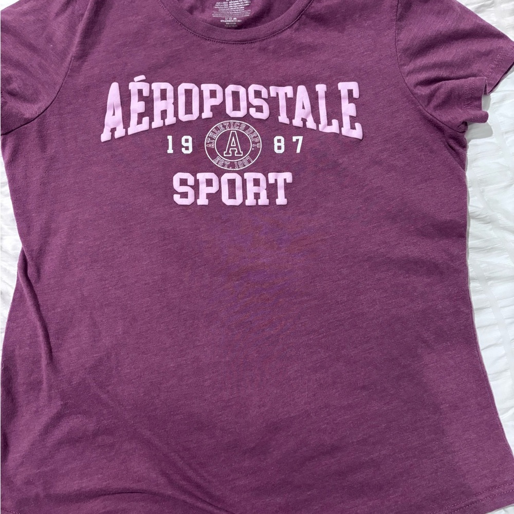 Aeropostale Sport Junior Womens Large Purple Classic Crew Original Brand T-Shirt